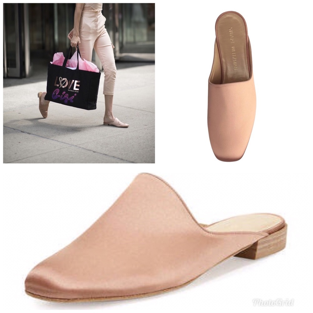 Stuart Weitzman Mulearky Satin Slip-On Flat Mule